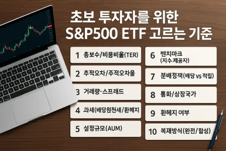 초보 투자자를 위한 S&P500 ETF 고르는 기준