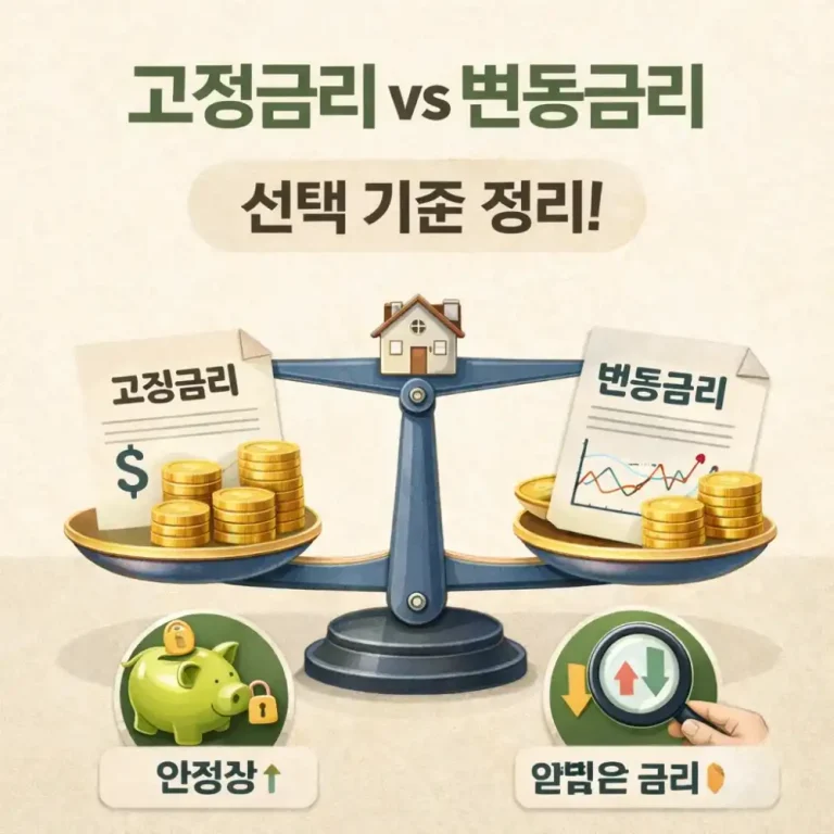 고정금리 vs 변동금리 선택 기준 정리!