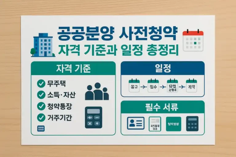 공공분양 사전청약 자격 기준과 일정 총정리