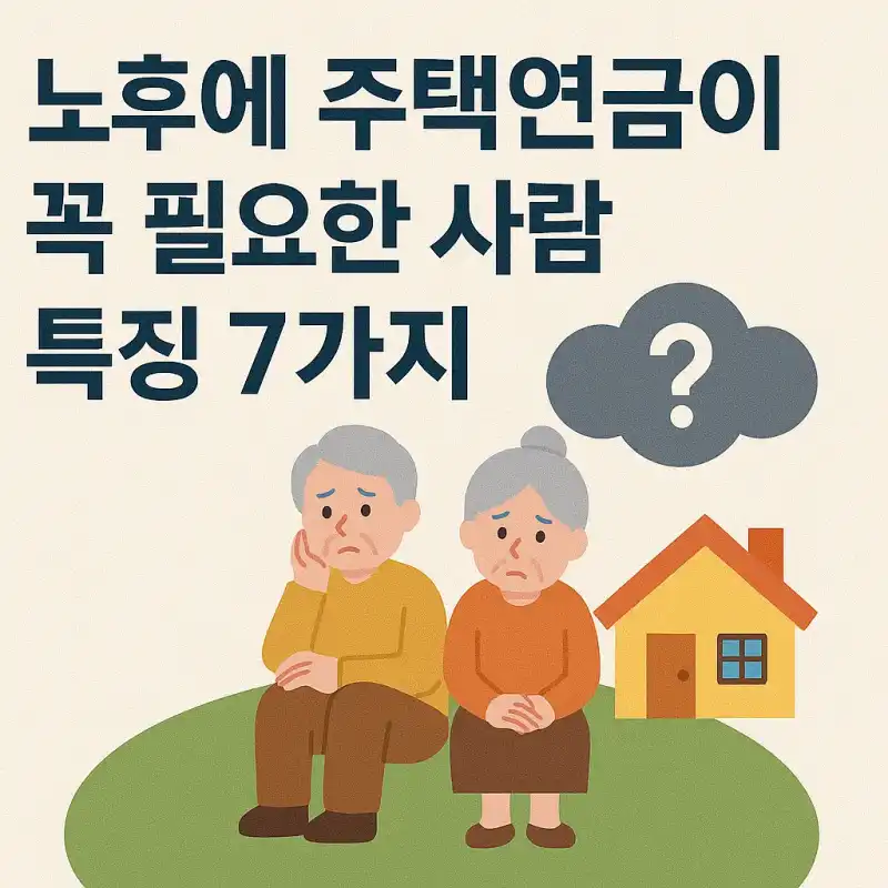 노후에 주택연금이 꼭 필요한 사람 특징 7가지