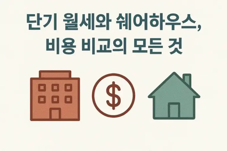 단기 월세와 쉐어하우스, 비용 비교의 모든 것