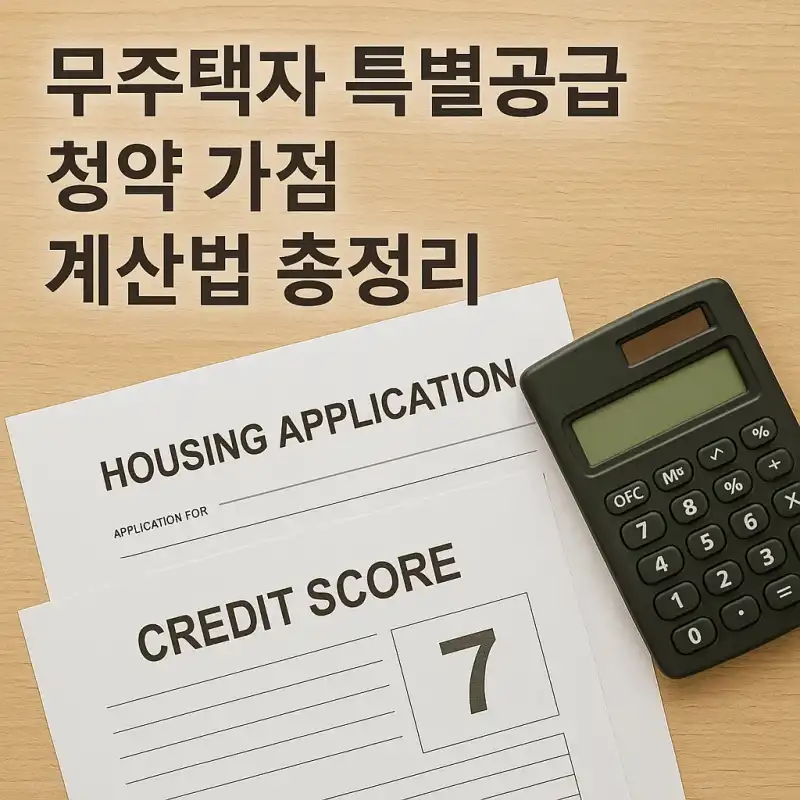 무주택자 특별공급 청약 가점 계산법 총정리