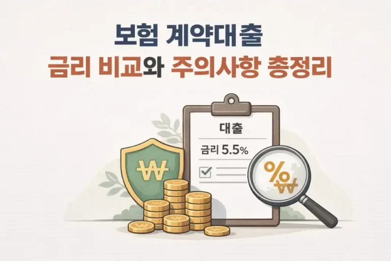 보험 계약대출 금리 비교와 주의사항 총정리