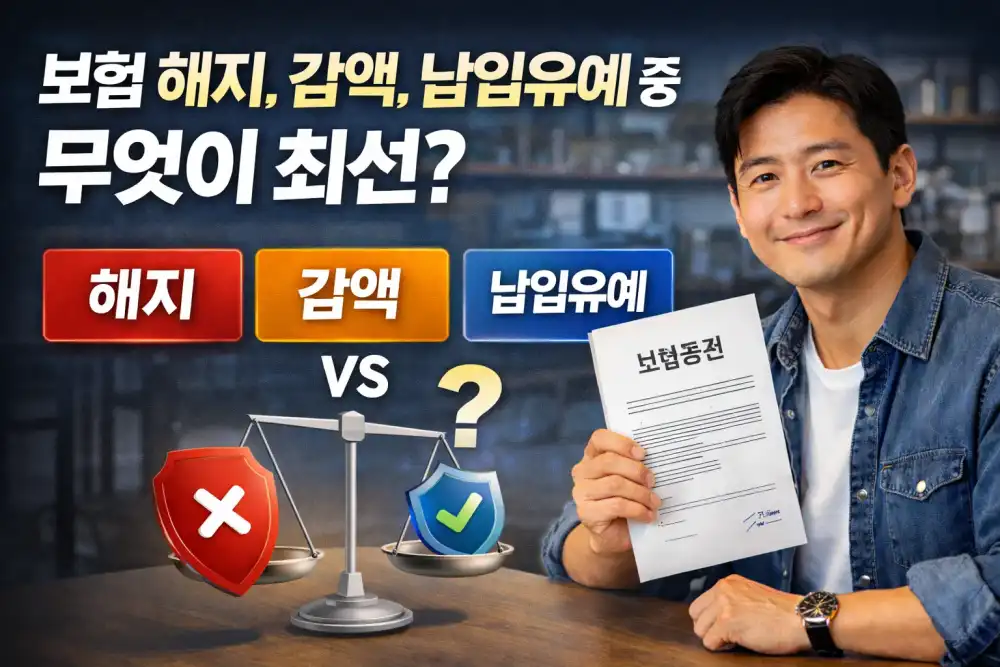 보험 해지, 감액, 납입유예 중 뭐가 최선일까?