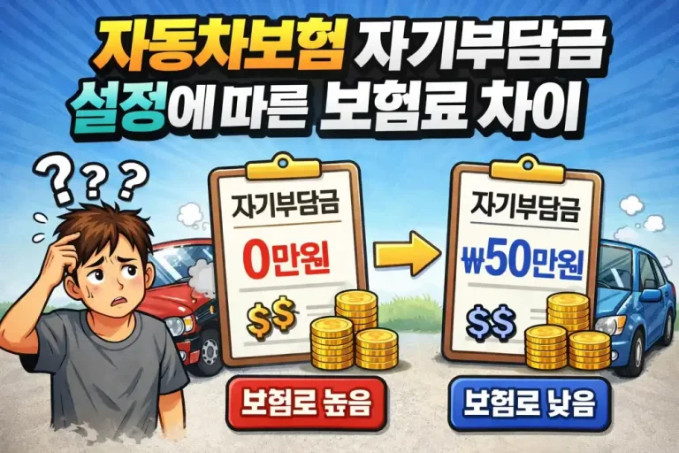 자동차보험 자기부담금 설정에 따른 보험료 차이