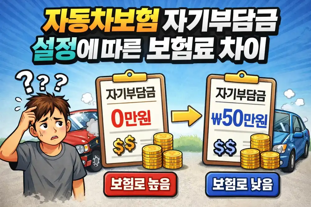 자동차보험 자기부담금 설정에 따른 보험료 차이