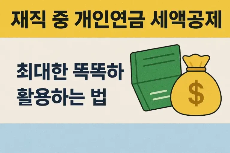 재직 중 개인연금 세액공제 💰 최대한 똑똑하게 활용하는 법