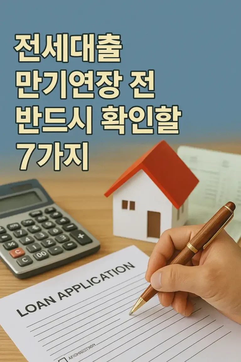 전세대출 만기연장 전 반드시 확인할 7가지