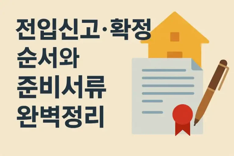 전입신고·확정일자 순서와 준비서류 완벽정리