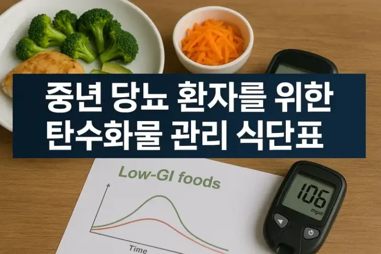 중년 당뇨 환자를 위한 탄수화물 관리 식단표
