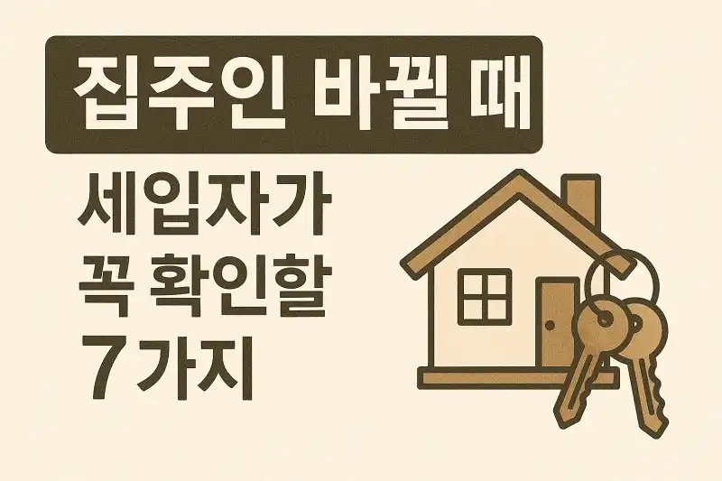 집주인 바뀔 때 세입자가 꼭 확인할 7가지