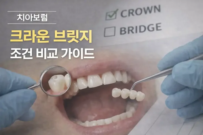 치아보험 크라운 브릿지 조건 비교 가이드
