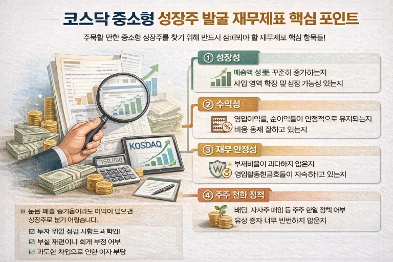 코스닥 중소형 성장주 발굴 재무제표 핵심 포인트