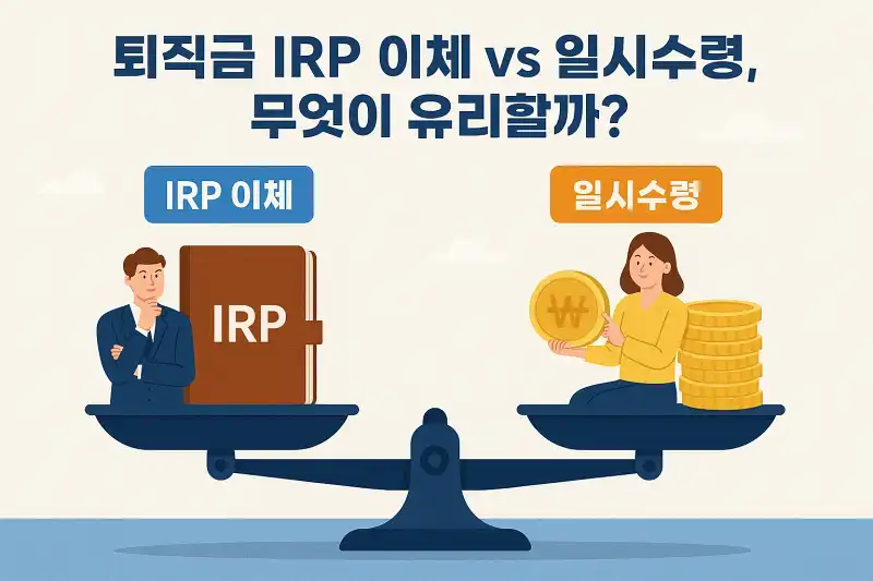 퇴직금 IRP 이체 vs 일시수령, 무엇이 유리할까?