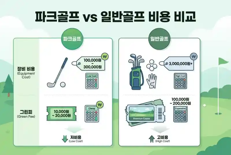 파크골프 vs 일반골프 비용 비교