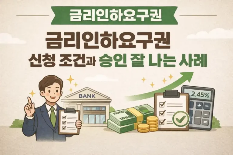 금리인하요구권 신청 조건과 승인 잘 나는 사례