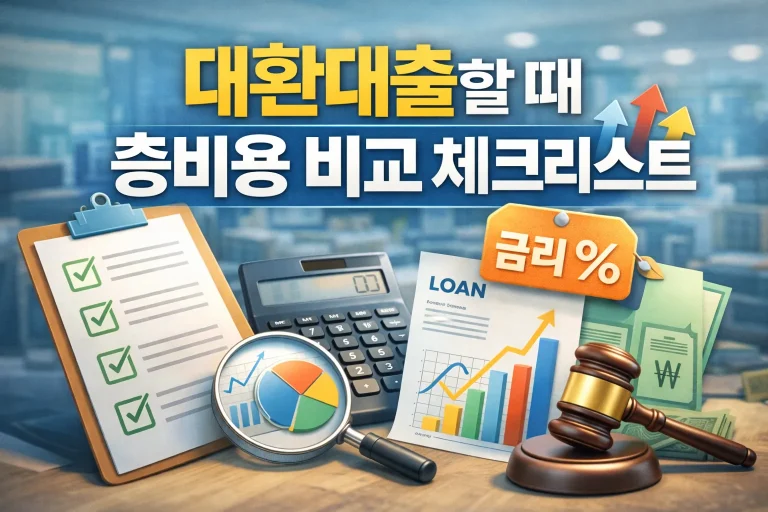 대환대출할 때 총비용 비교 체크리스트