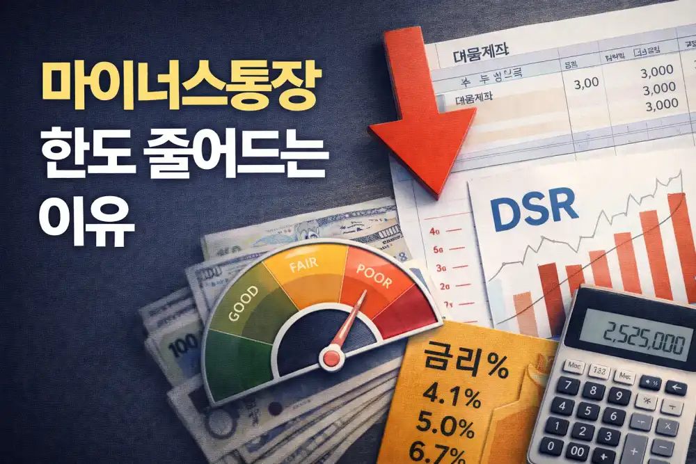 마이너스통장 한도 줄어드는 이유