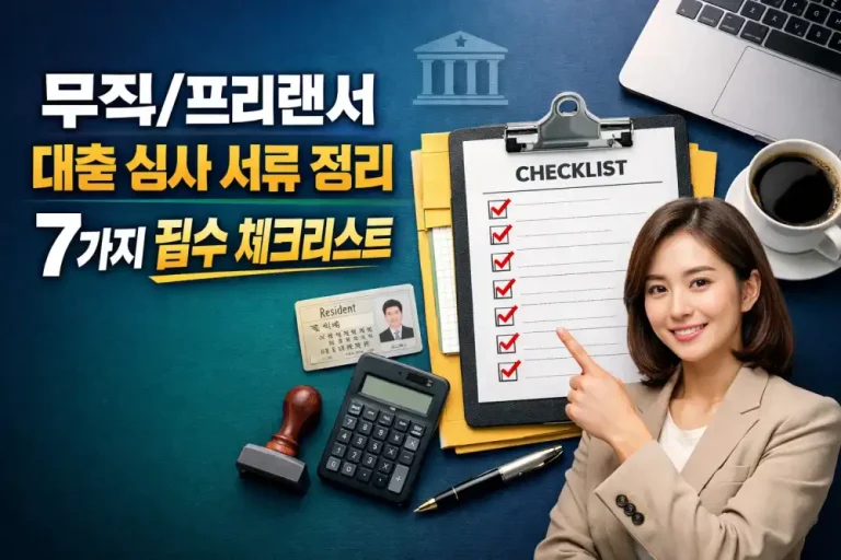 무직/프리랜서 대출 심사 서류 정리 7가지 필수 체크리스트