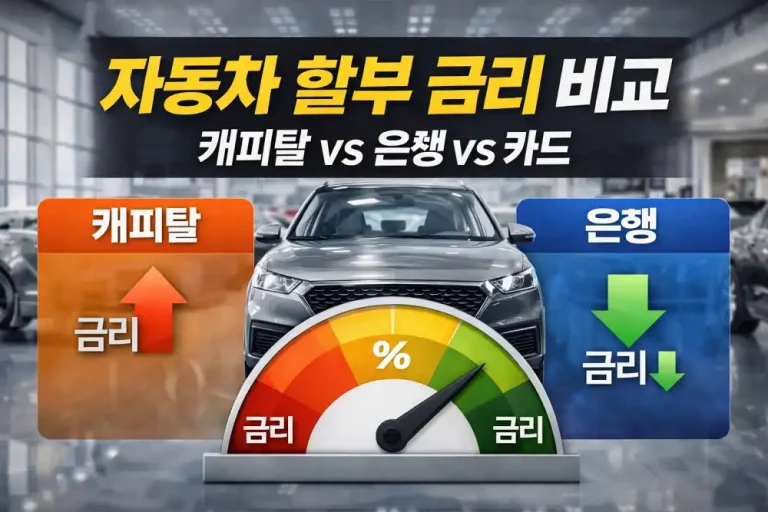 자동차 할부 금리 비교: 캐피탈 vs 은행 vs 카드
