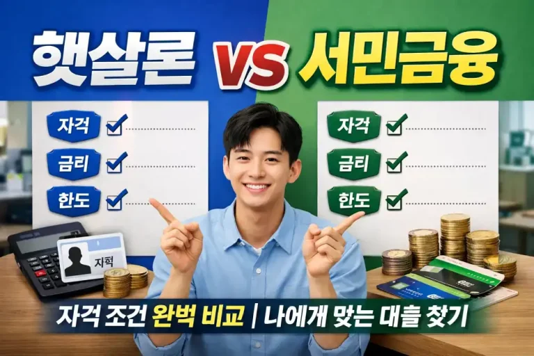햇살론 vs 서민금융 상품 자격 조건 완벽 비교? 나에게 맞는 대출 찾기