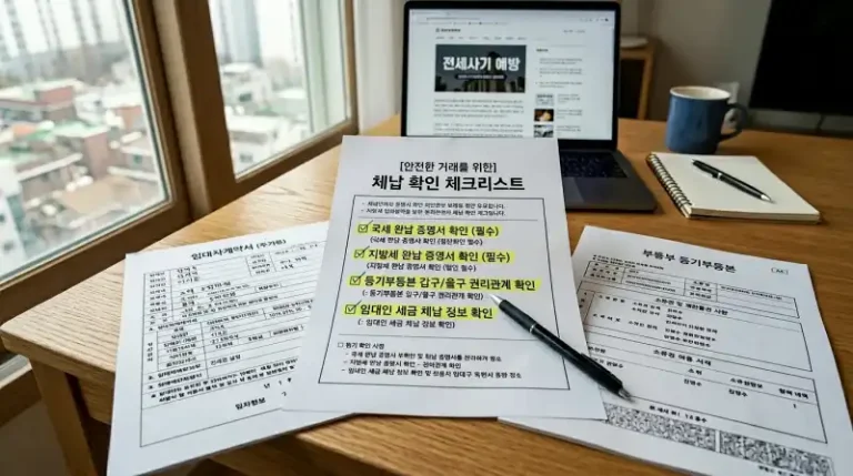 '임대차계약서', '등기부등본', '체납 확인 체크리스트'