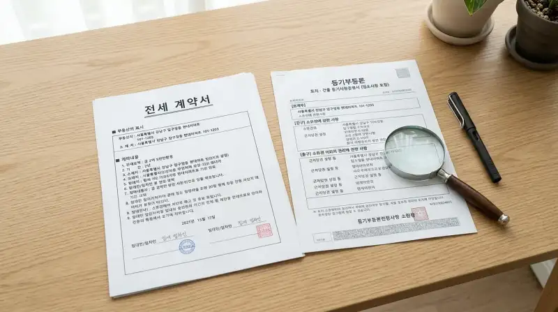 전세 계약서 & 등기부등본 실사