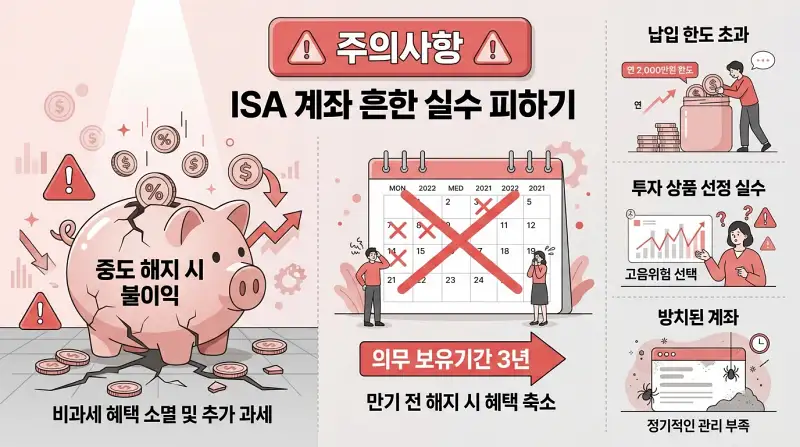  ISA 주의사항 경고 일러스트