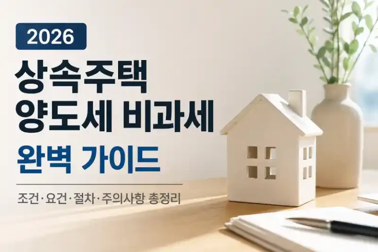 상속주택 양도세 비과세 2026 완벽 가이드
