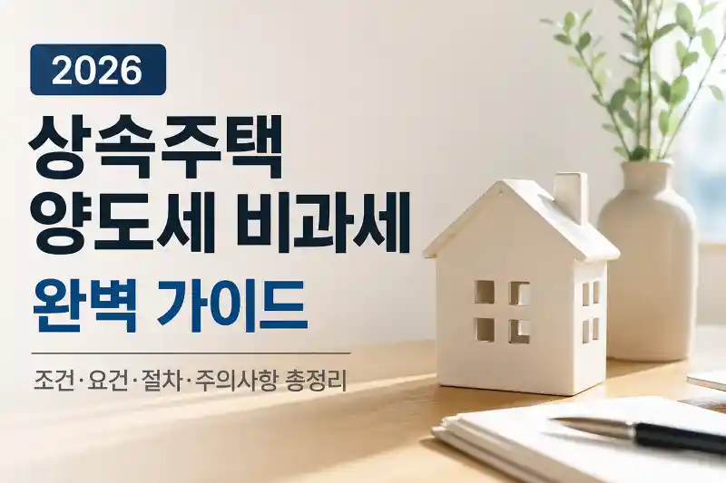 상속주택 양도세 비과세 2026 완벽 가이드