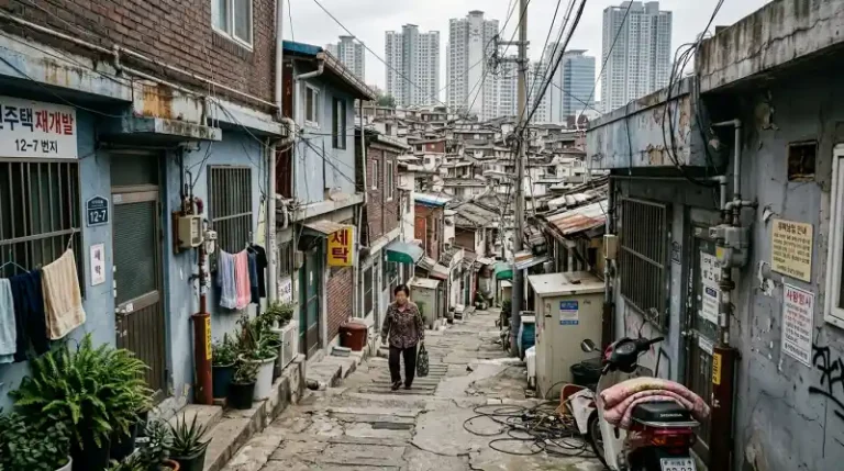한국 도시재개발 구역 현장