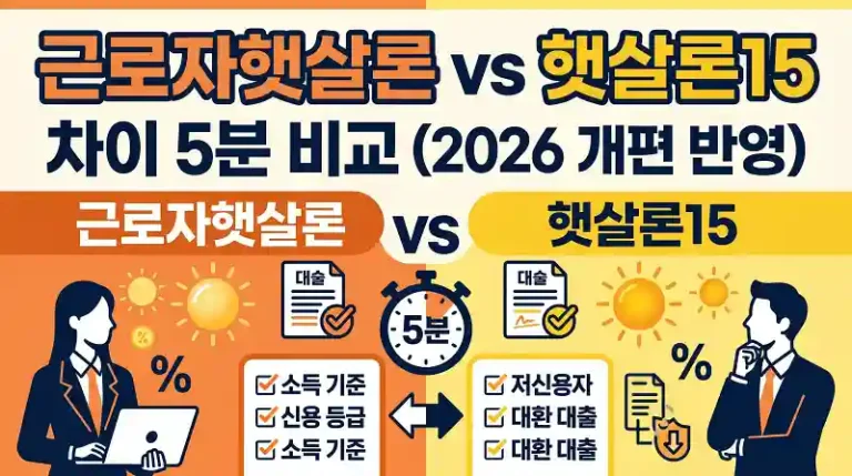 근로자햇살론 vs 햇살론17 차이 5분 비교