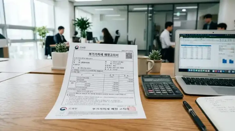 부가가치세 예정고지서 실물 사진