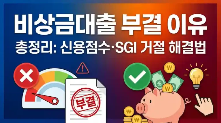 비상금대출 부결 이유 총정리