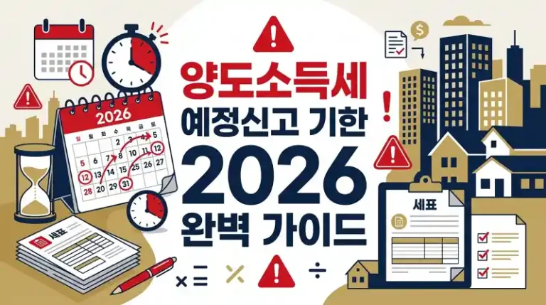 양도소득세 예정신고 기한 2026 완벽 가이드