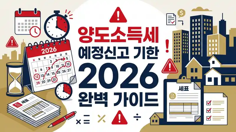 양도소득세 예정신고 기한 2026 완벽 가이드