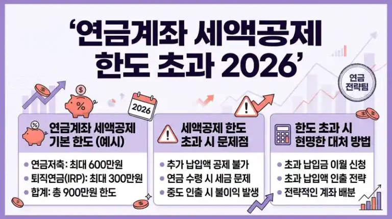 연금계좌 세액공제 한도 초과 2026 완벽 가이드