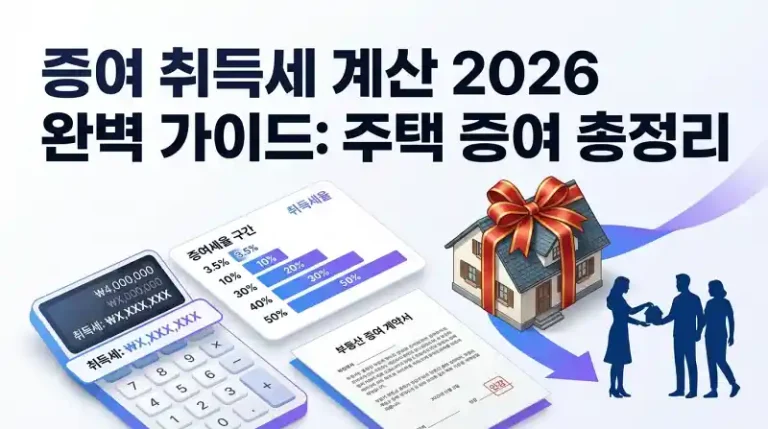 증여 취득세 계산 2026 완벽 가이드
