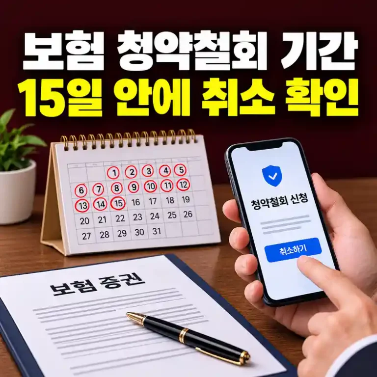 보험 청약철회 기간을 확인하려고 보험증권과 달력의 15일 표시를 번갈아 보는 가입자